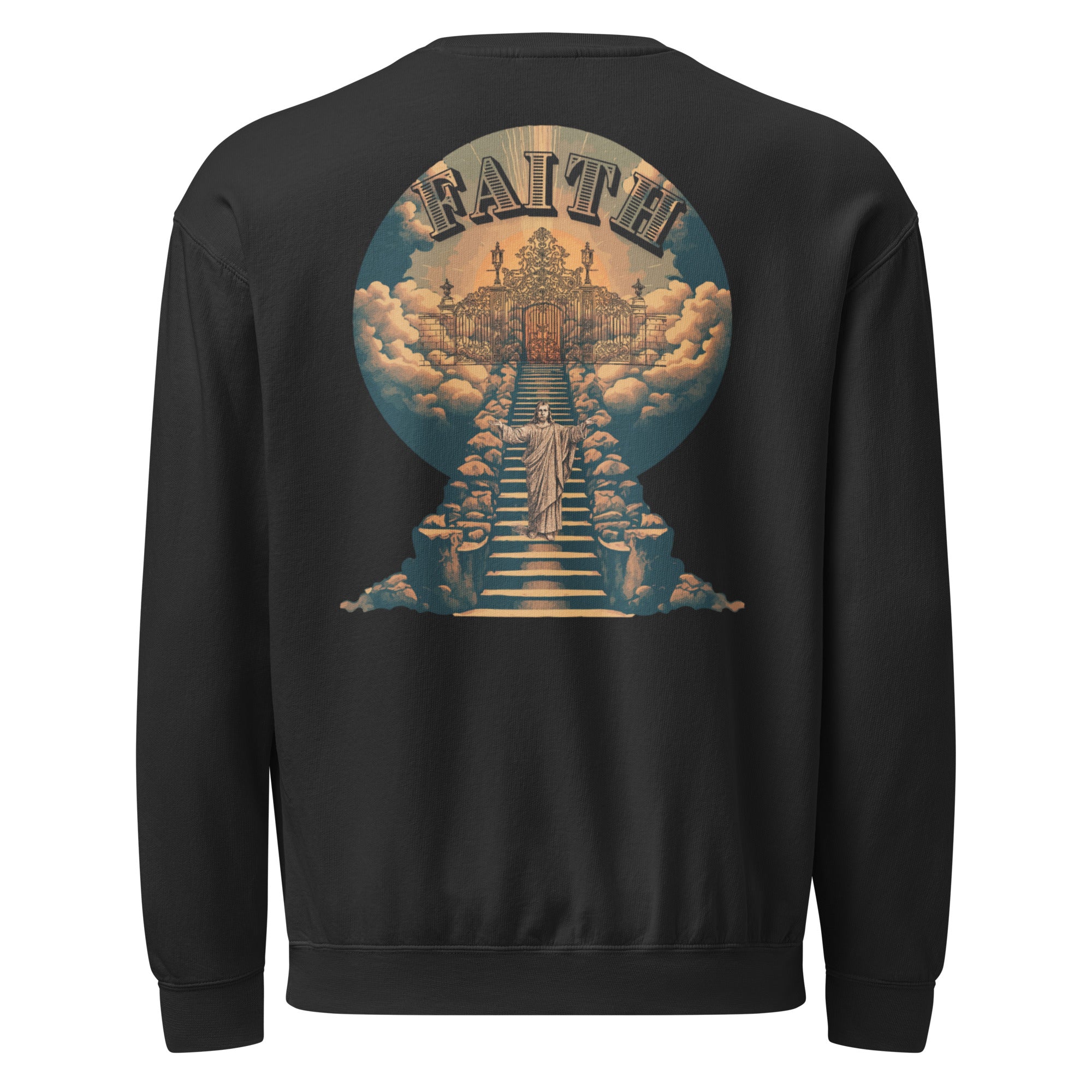 Unisex garment-dyed fleece Faith 202 crewneck sweatshirt